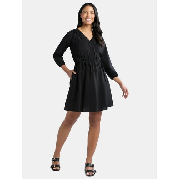 Time and Tru Women's Mini Wrap Dress, Sizes XS-XXXL