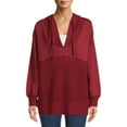 thumbnail image 1 of Time and Tru Women's Mixed Media Hoodie, 1 of 5