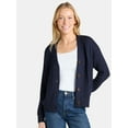 thumbnail image 1 of Time and Tru Women’s Mixed Stitch Cardigan Sweater, Midweight, Sizes XS-XXXL, 1 of 5