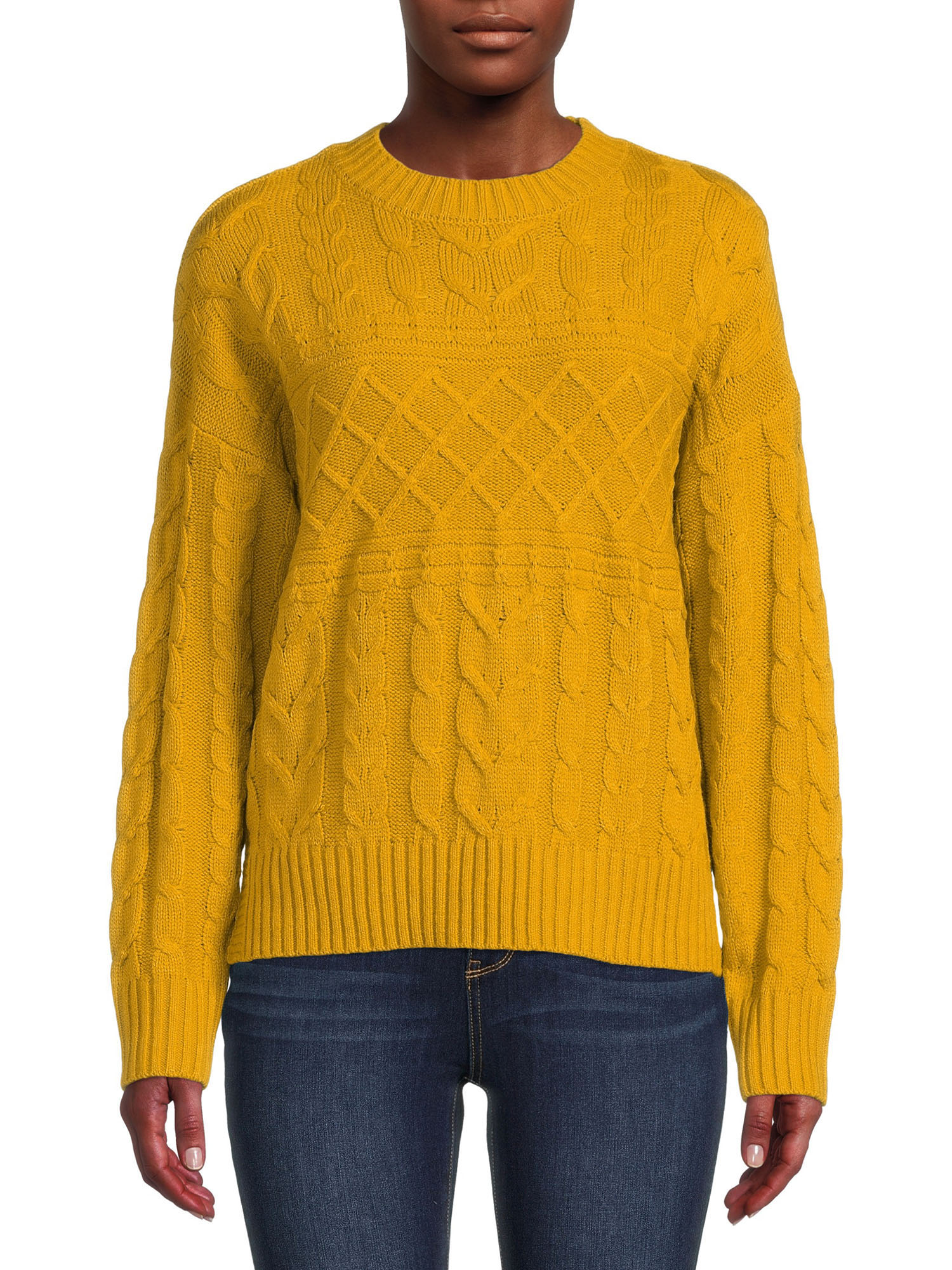 Time and Tru Women's Mixed Stitch Sweater - image 1 of 5