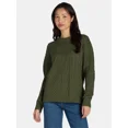 thumbnail image 1 of Time and Tru Women's and Women's Plus Mixed Stitch Sweater, Sizes XS-4X, 1 of 5