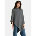 thumbnail image 1 of Time and Tru Women's Mock Neck Poncho, S/M, Charcoal Heather Grey, 1 of 5