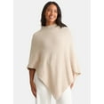 thumbnail image 1 of Time and Tru Women's Mock Neck Poncho, S/M, Oatmeal, 1 of 5