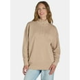 thumbnail image 1 of Time and Tru Women's Mock Neck Sweatshirt with Button Placket, Sizes XS-XXXL, 1 of 5