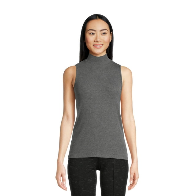Time and Tru Women's Mock Neck Tank Top - Walmart.com