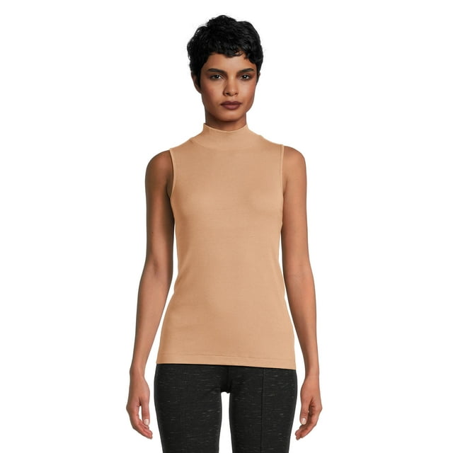 Time and Tru Women's Mock Neck Tank Top - Walmart.com