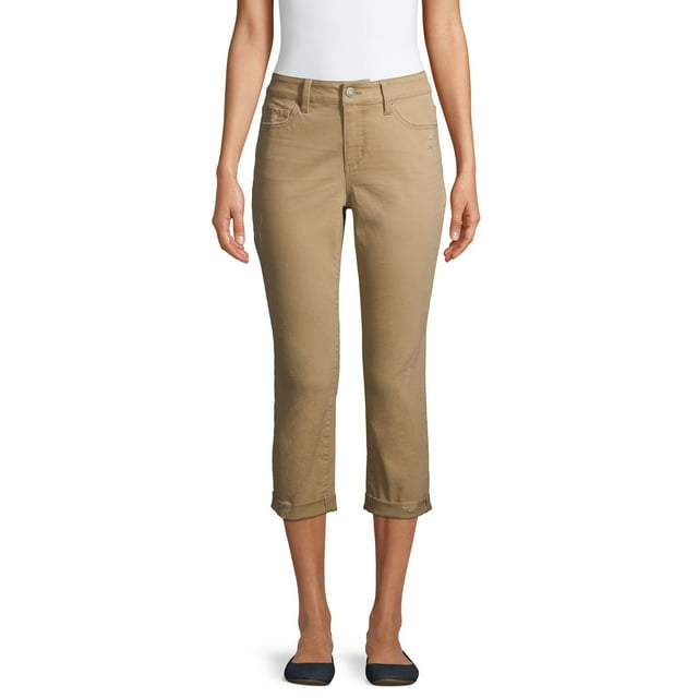 Time and Tru Women's Modern Mid-Rise Capri Pants
