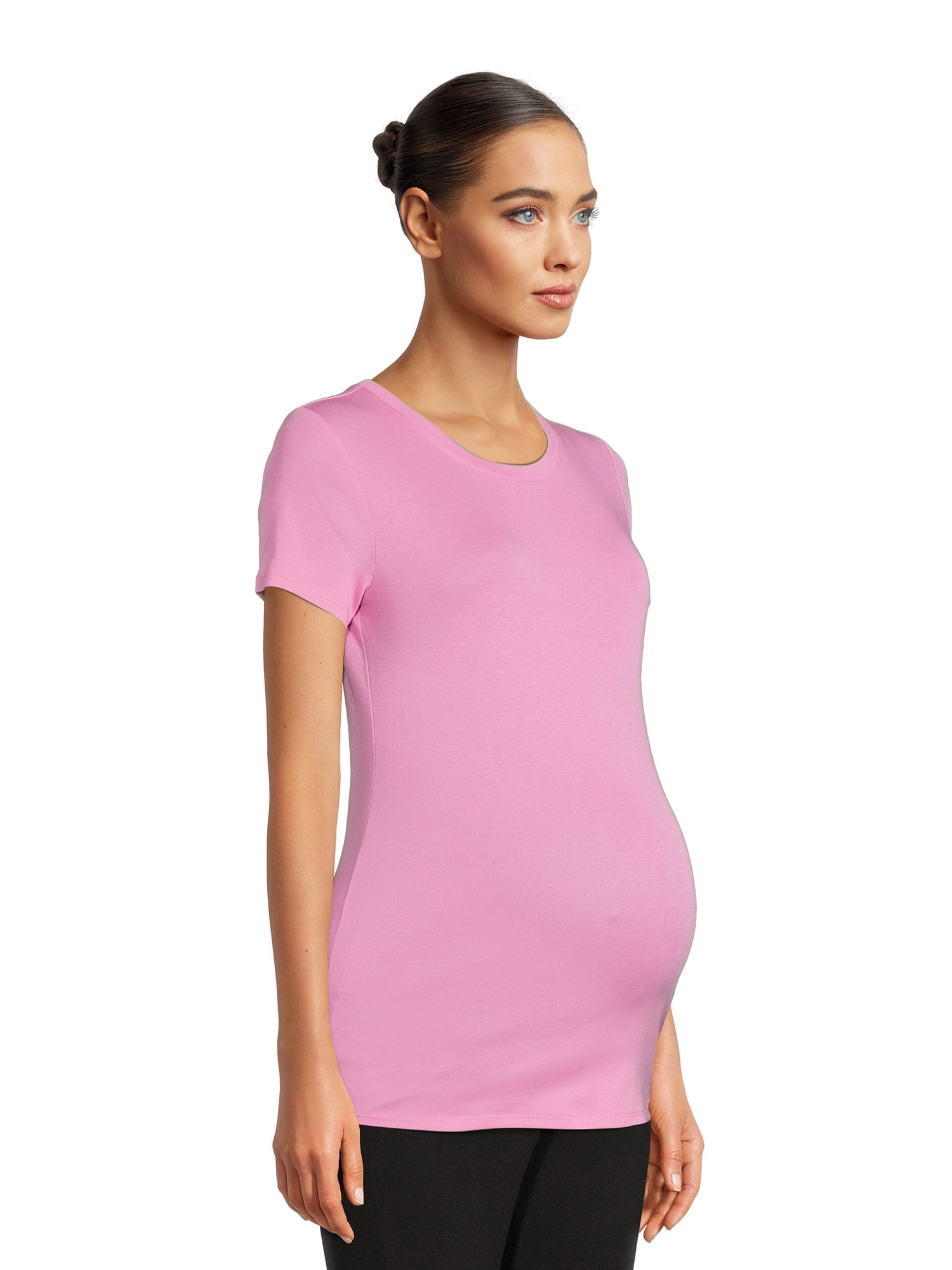 Time and Tru Women s Non Ruched Maternity Essentials T Shirt Sizes S 2XL