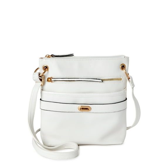 Time and Tru Women’s Norah Crossbody Handbag White