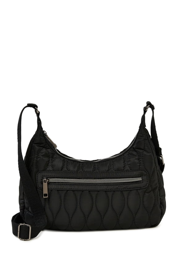 Women's Nylon Crossbody Handbag, Black