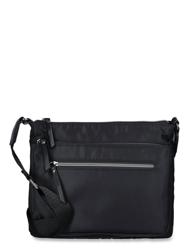 最終セール ブラック 男女兼用 NYLONshoulder noveltybag Time and Tru Women's Nylon Pine Crossbody, Black - Walmart.com