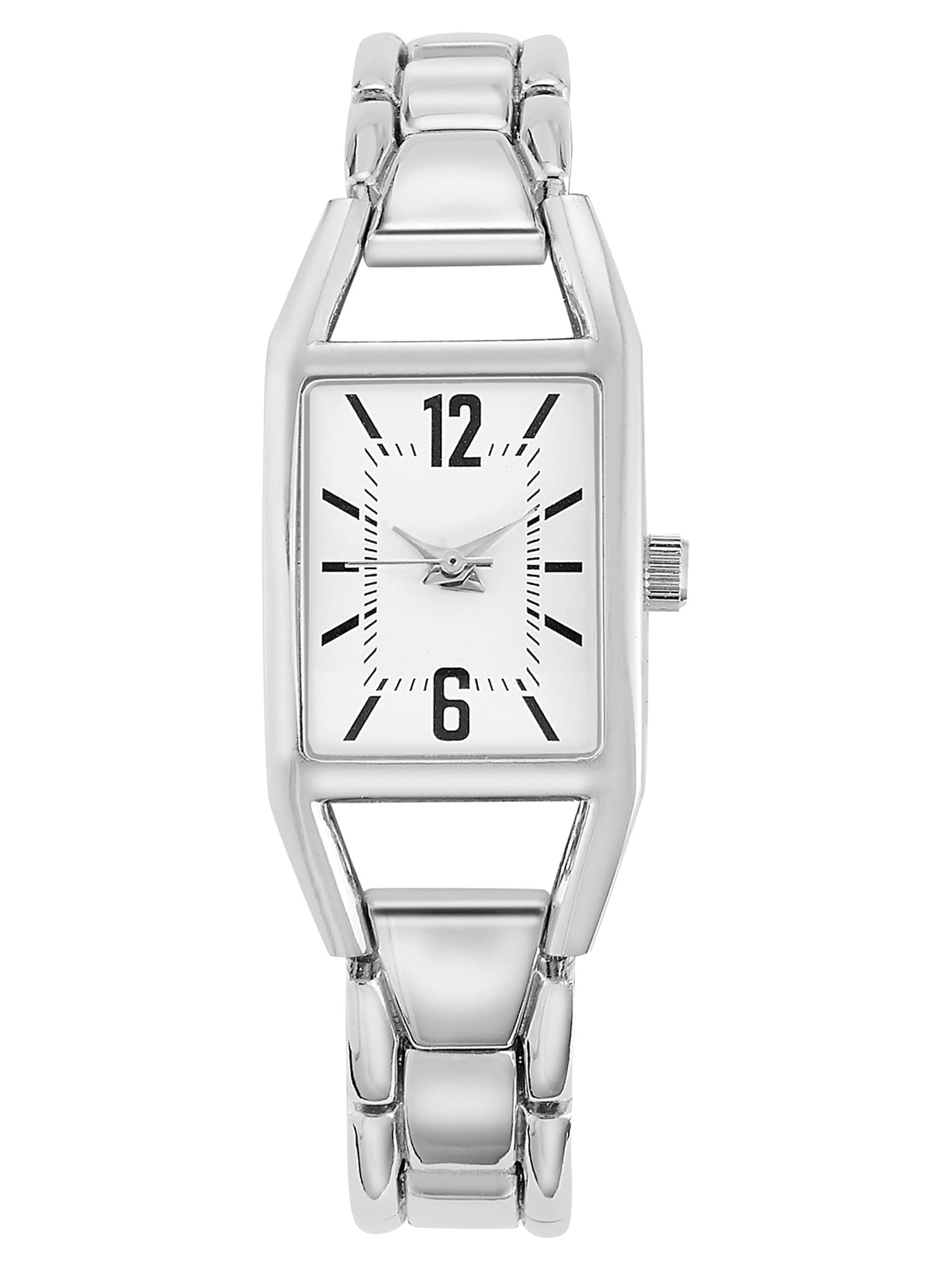 Time and Tru Women's Oblong Silver Tone Bracelet Watch - Walmart.com