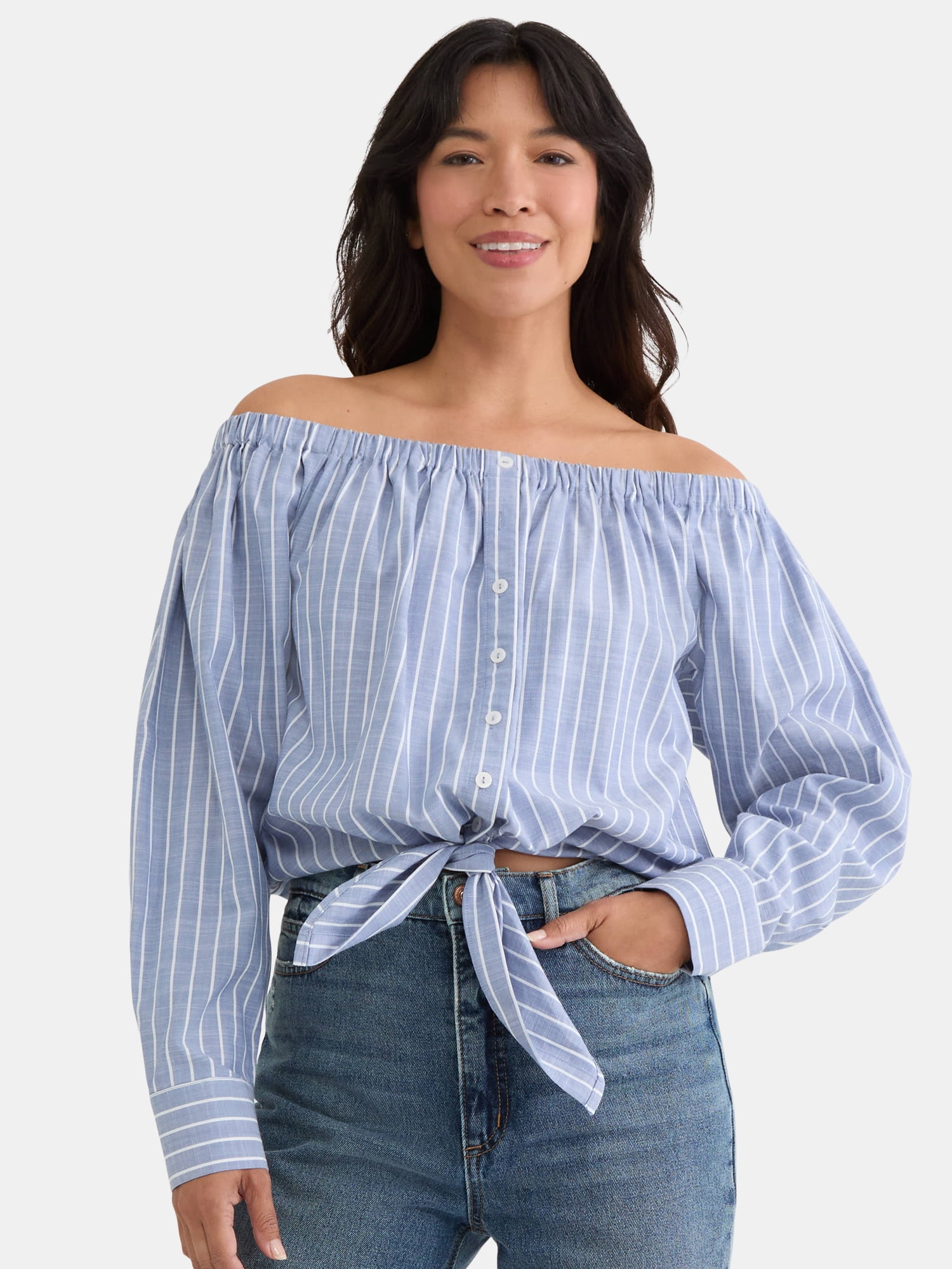 Women's and Women's Plus Off The Shoulder Blouse, XS-4X