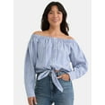 thumbnail image 1 of Time and Tru Women's and Women's Plus Off The Shoulder Blouse, XS-4X, 1 of 2