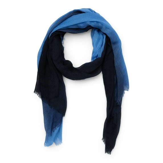 Time and Tru Women's Ombre Oblong Scarf, Blue/Navy