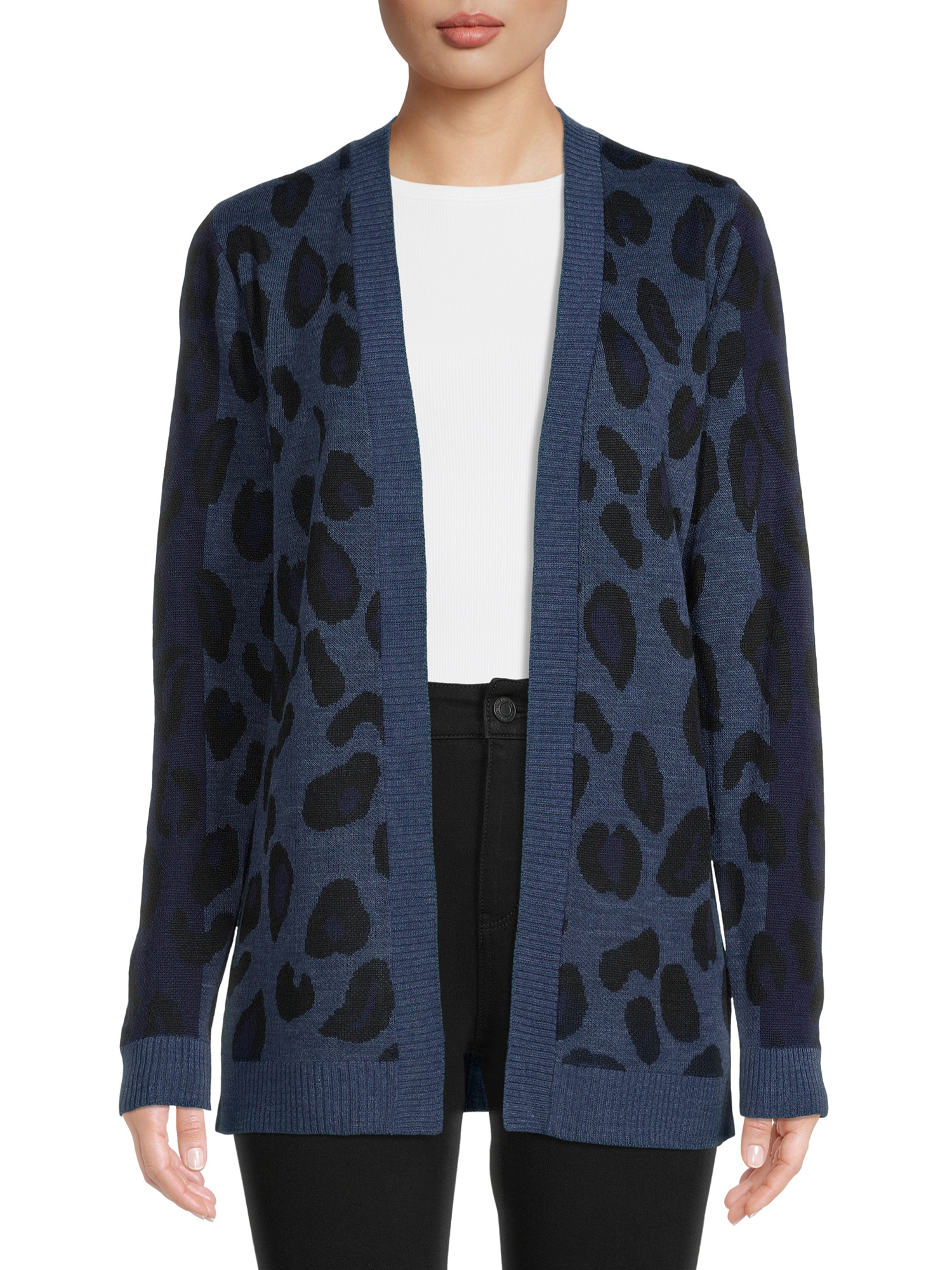 Time and Tru Women's Open Front Animal Cardigan - image 1 of 5