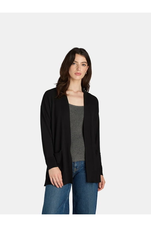 Women's and Women's Plus Open Front Cardigan Sweater, Sizes XS-4X