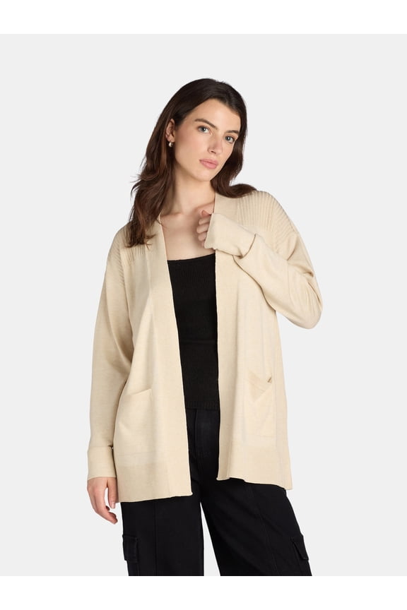 Women's and Women's Plus Open Front Cardigan Sweater, Sizes XS-4X