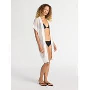 Time and Tru Women's Open Front Crochet Ruana, Sizes S-3XL