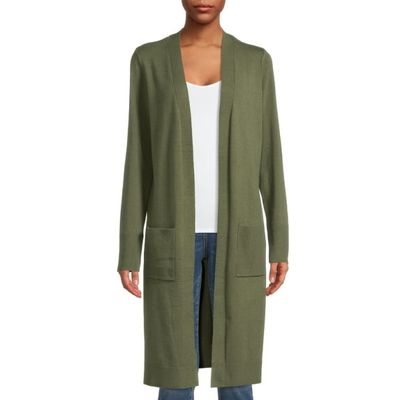 Time and Tru Women's Open Front Duster Cardigan
