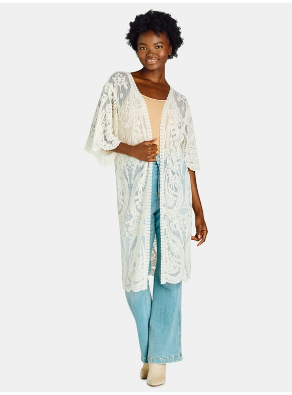 Women’s Open Front Lace Coverup, Sizes S-XXL