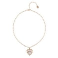 thumbnail image 1 of Time and Tru Women's Oval Link Chain Heart with Stone and Inset Constellation "Scorpio" Goldtone Reversible Necklace, 1 of 6