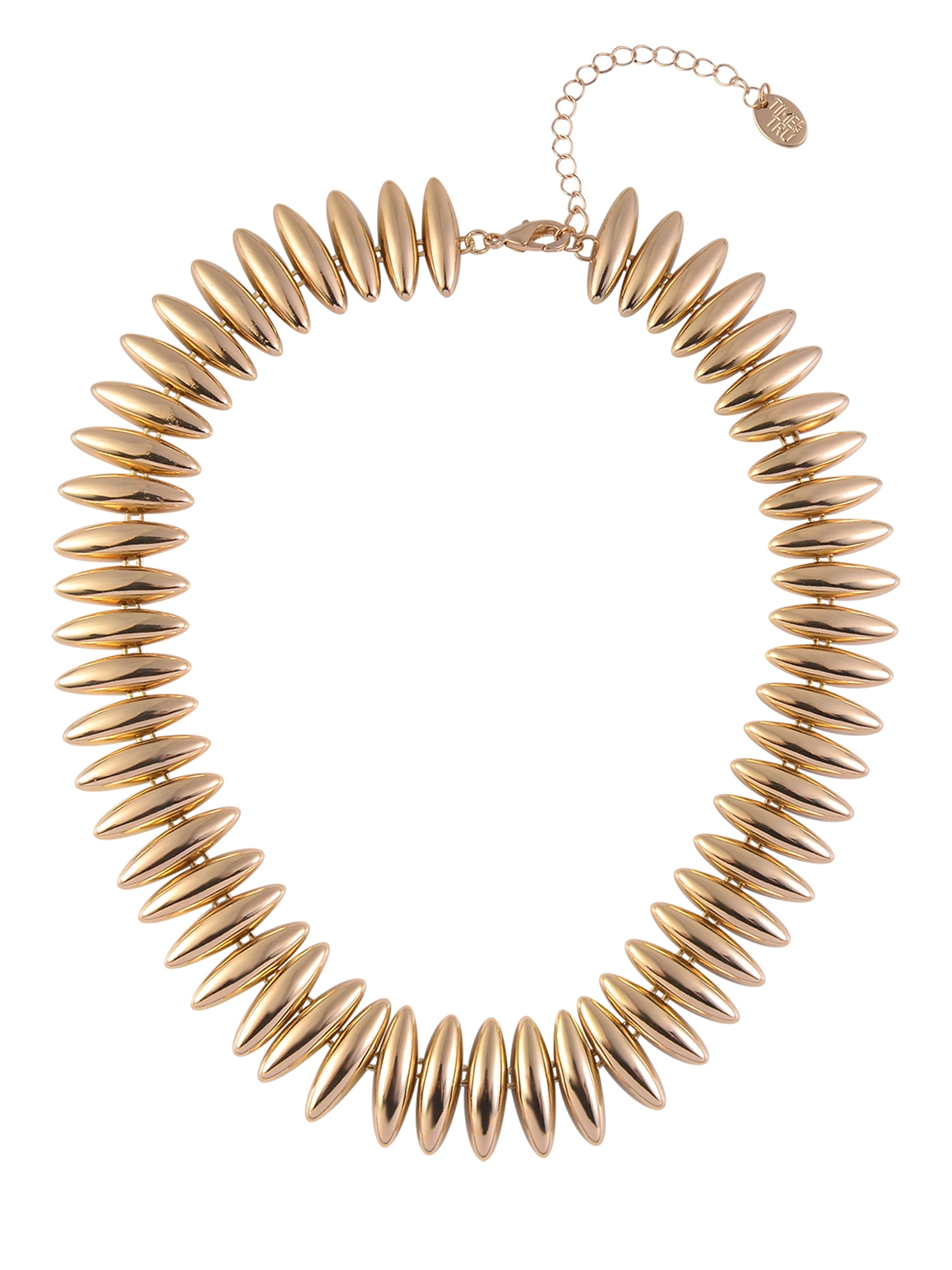 Time and Tru Women's Oval Points Necklace, Gold-Tone