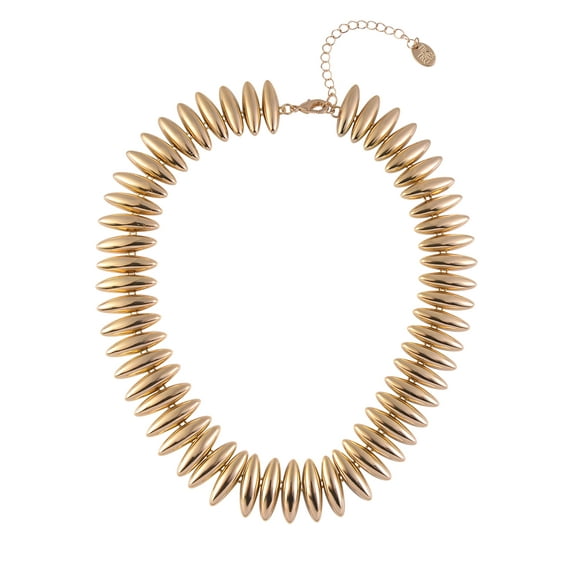 Time and Tru Women's Oval Points Necklace, Gold-Tone