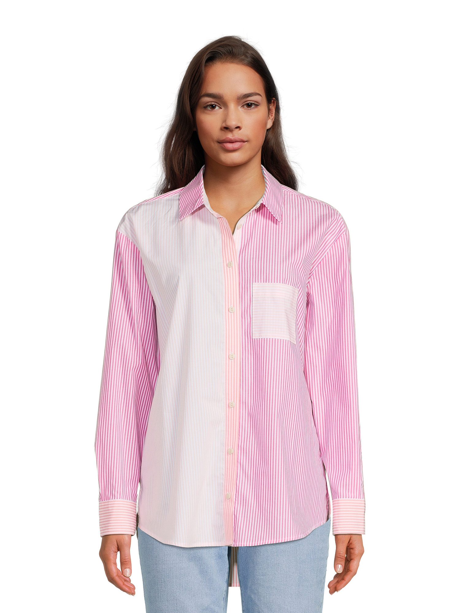 Time and Tru Women's Oversized Button-Down Shirt - image 1 of 5