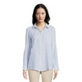 thumbnail image 1 of Time and Tru Women's Oversized Button Front Shirt, Sizes XS-XXXL, 1 of 5
