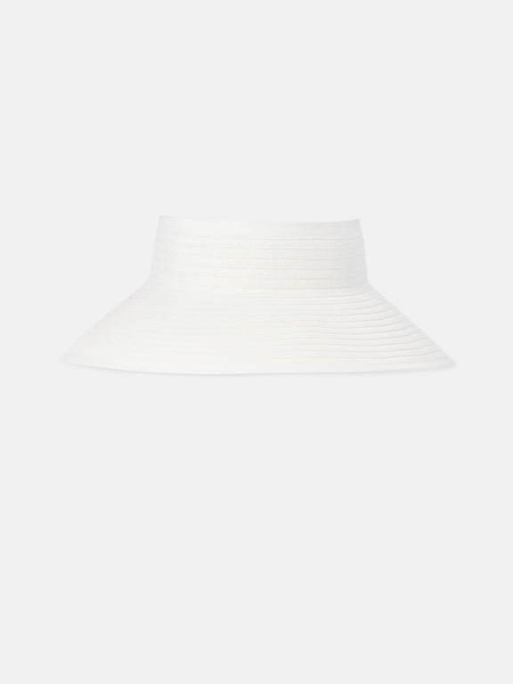 Women's Packable Straw Visor Hat, White