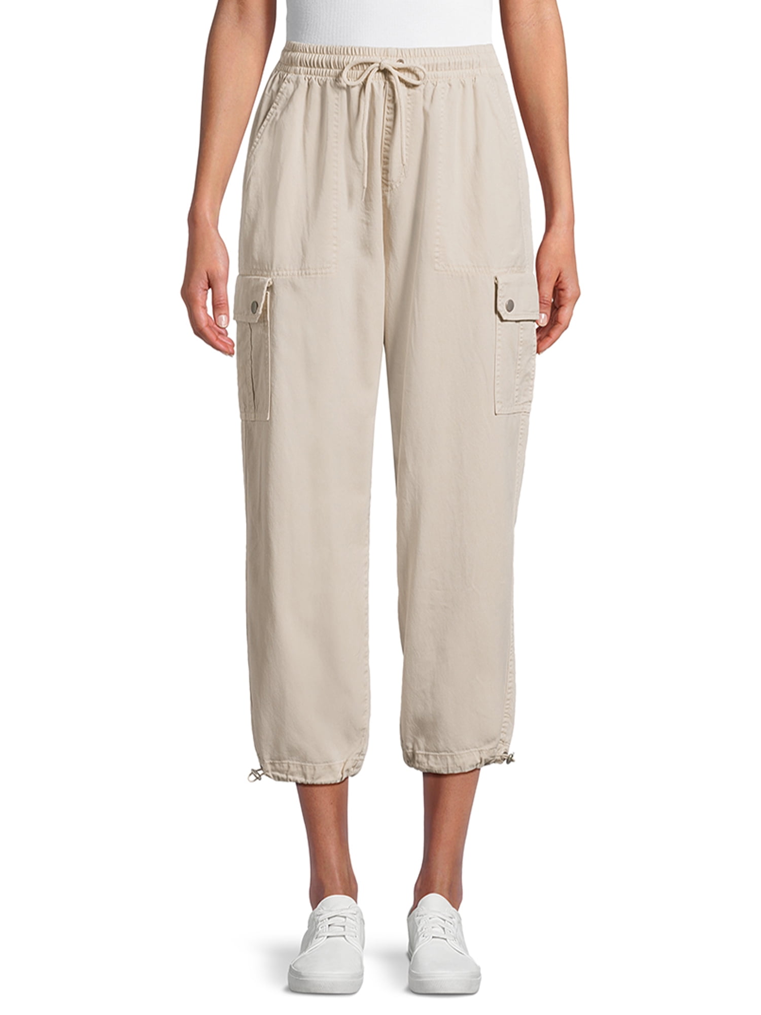 Time and Tru Women's Parachute Cargo Jogger Pants, 26", 27", 28" Inseam, Sizes XS-XXXL