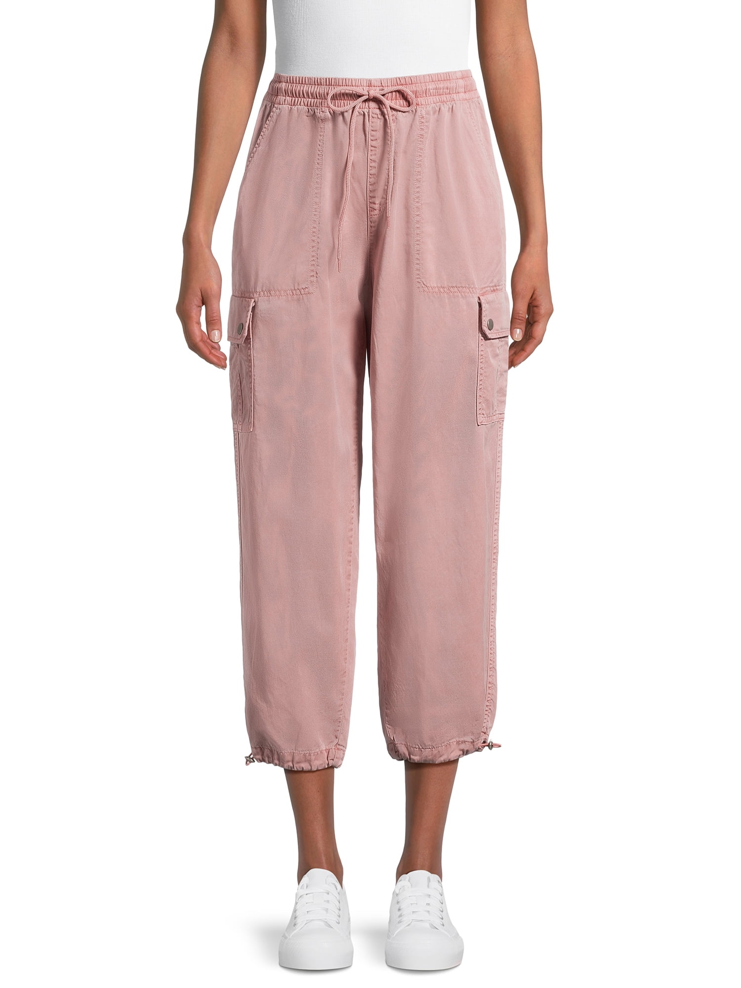 Time and Tru Women's Parachute Cargo Jogger Pants, 26", 27", 28" Inseam, Sizes XS-XXXL