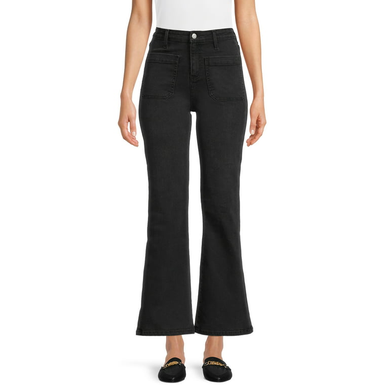 Time and Tru Women's Patch Pocket Flare Jeans