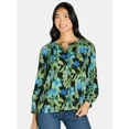 thumbnail image 1 of Time and Tru Women's Peasant Blouse with Long Sleeves, Sizes S-XXXL, 1 of 5