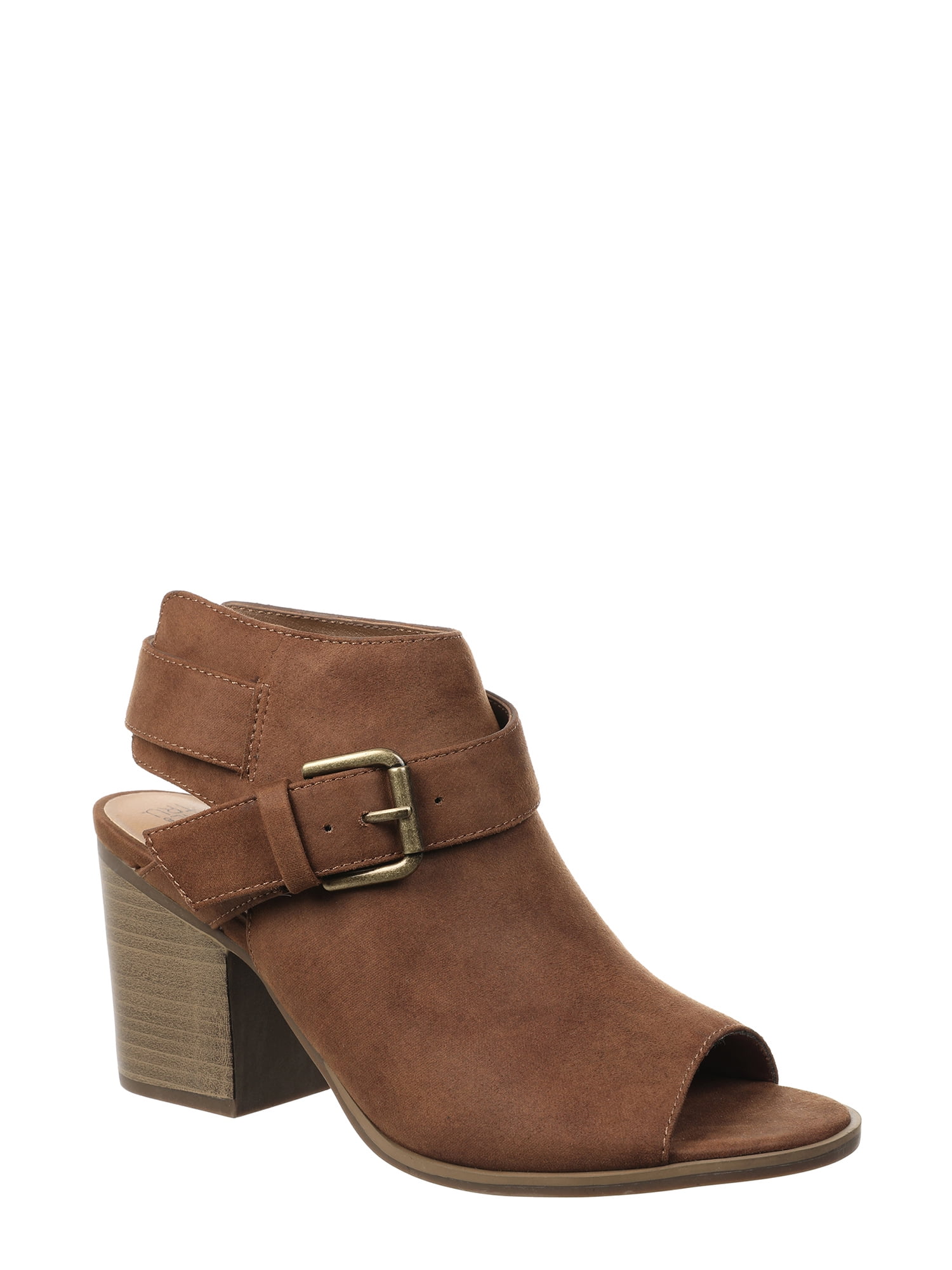 Time and Tru Women s Peep toe Bootie Walmart