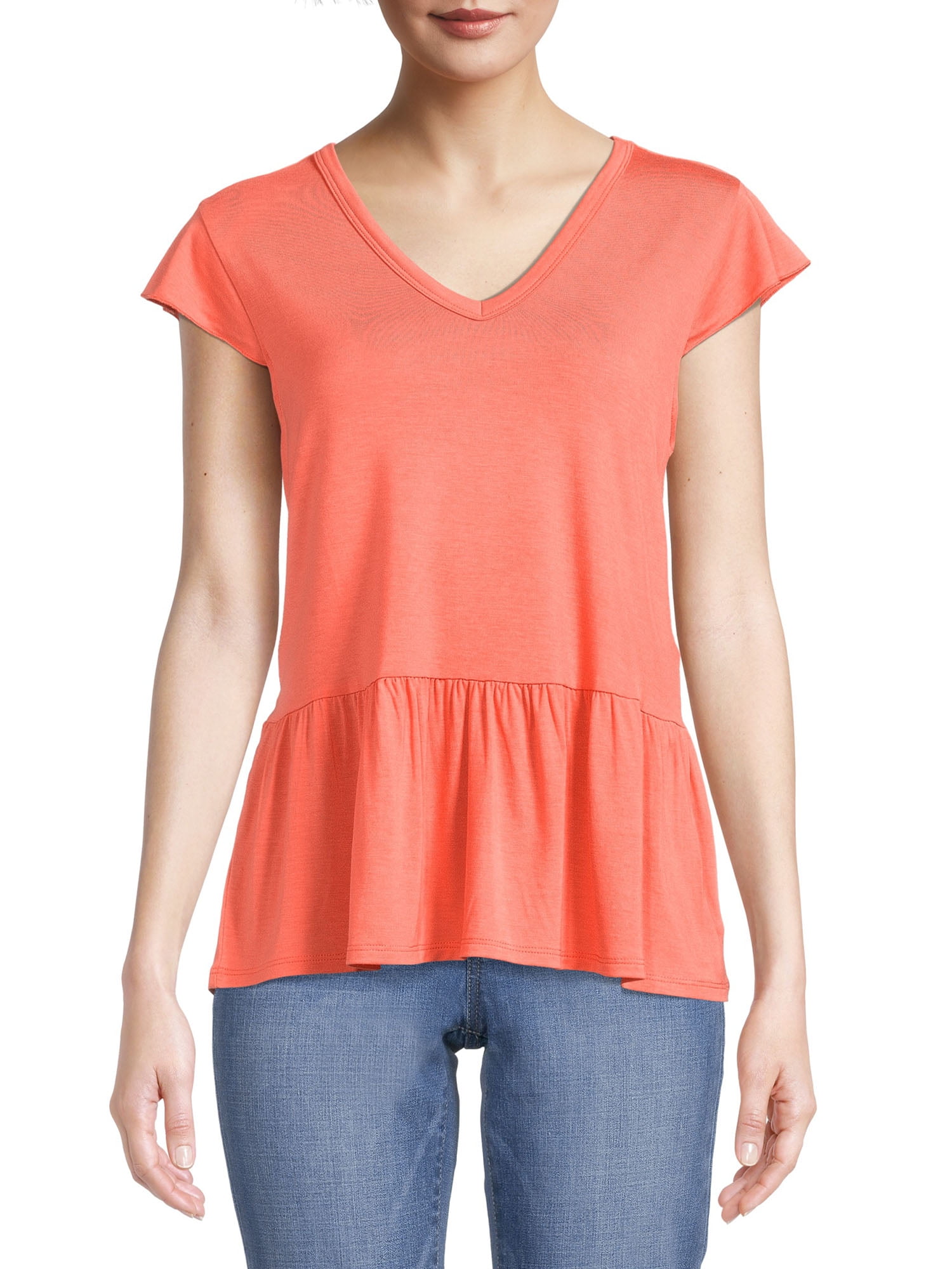 Time and Tru Women's Peplum Hem Top