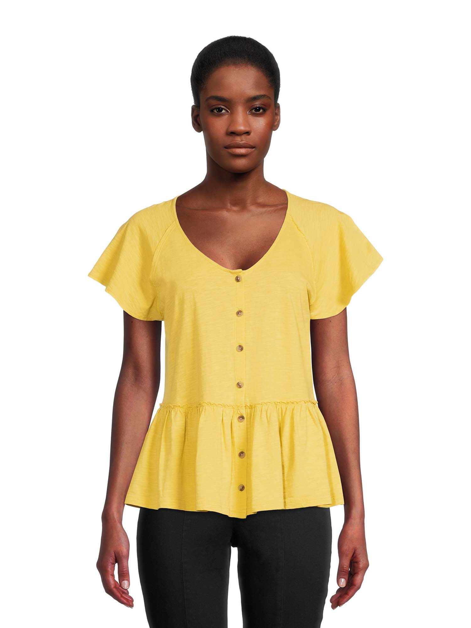 Time and Tru Women's Peplum Top, Sizes XS-XXXL - Walmart.com