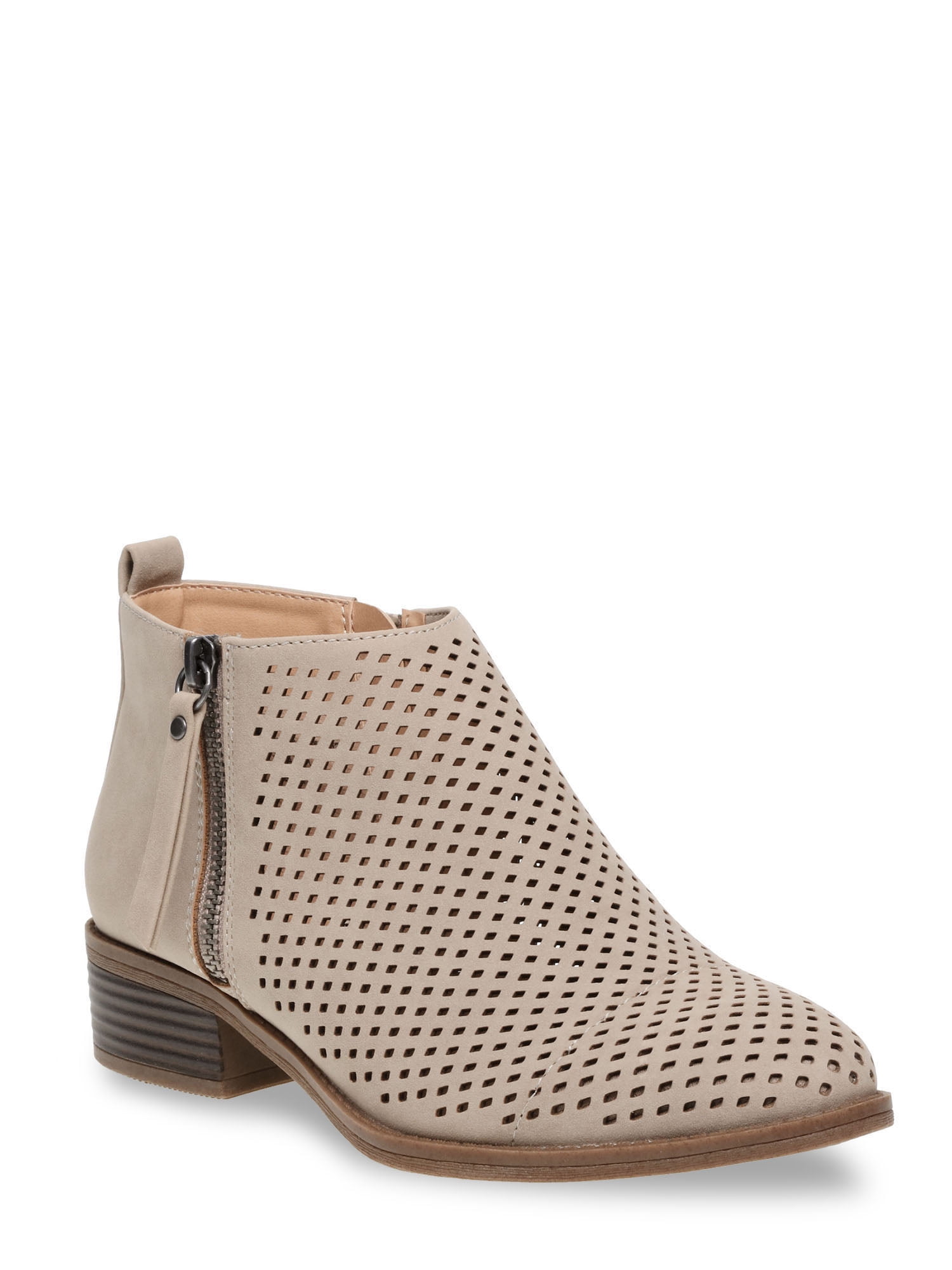 Time and Tru Women's Perforated Booties, Wide Width Available - Walmart.com