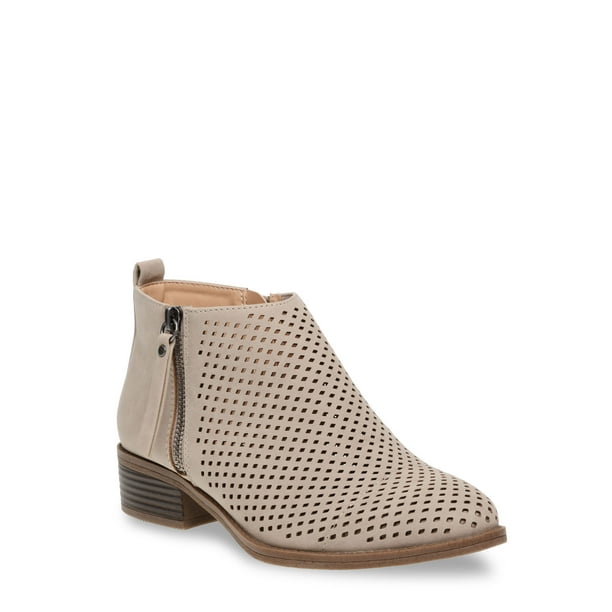 Time and Tru Women's Perforated Booties, Wide Width Available