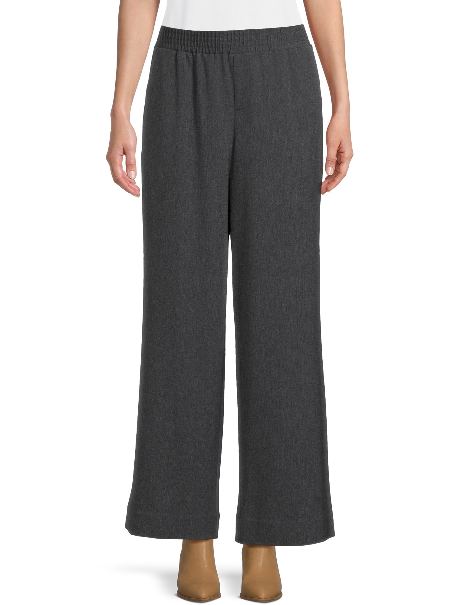 Time and Tru Women's Petite Wide Leg Pants, 28 Inseam for Petite, Sizes  PS-P2XL