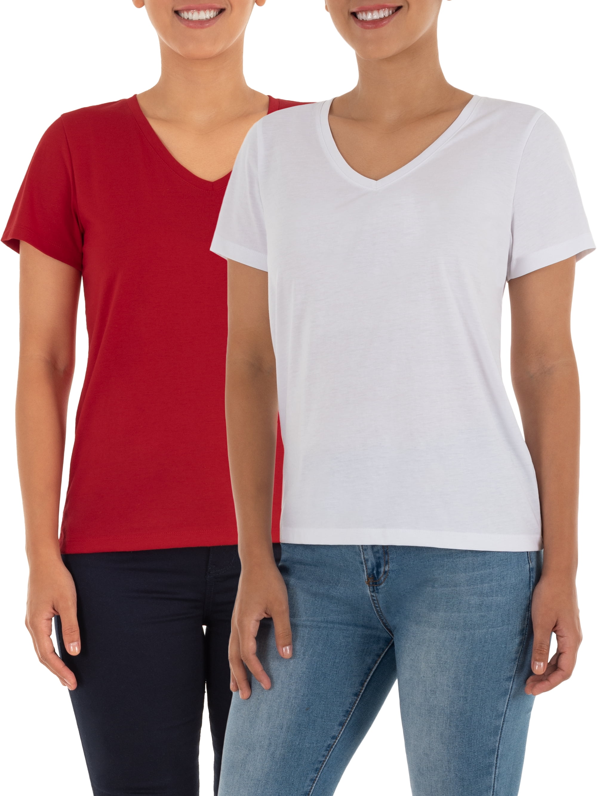 60 Cotton 40 Polyester V Neck T Shirts www.walmart.com