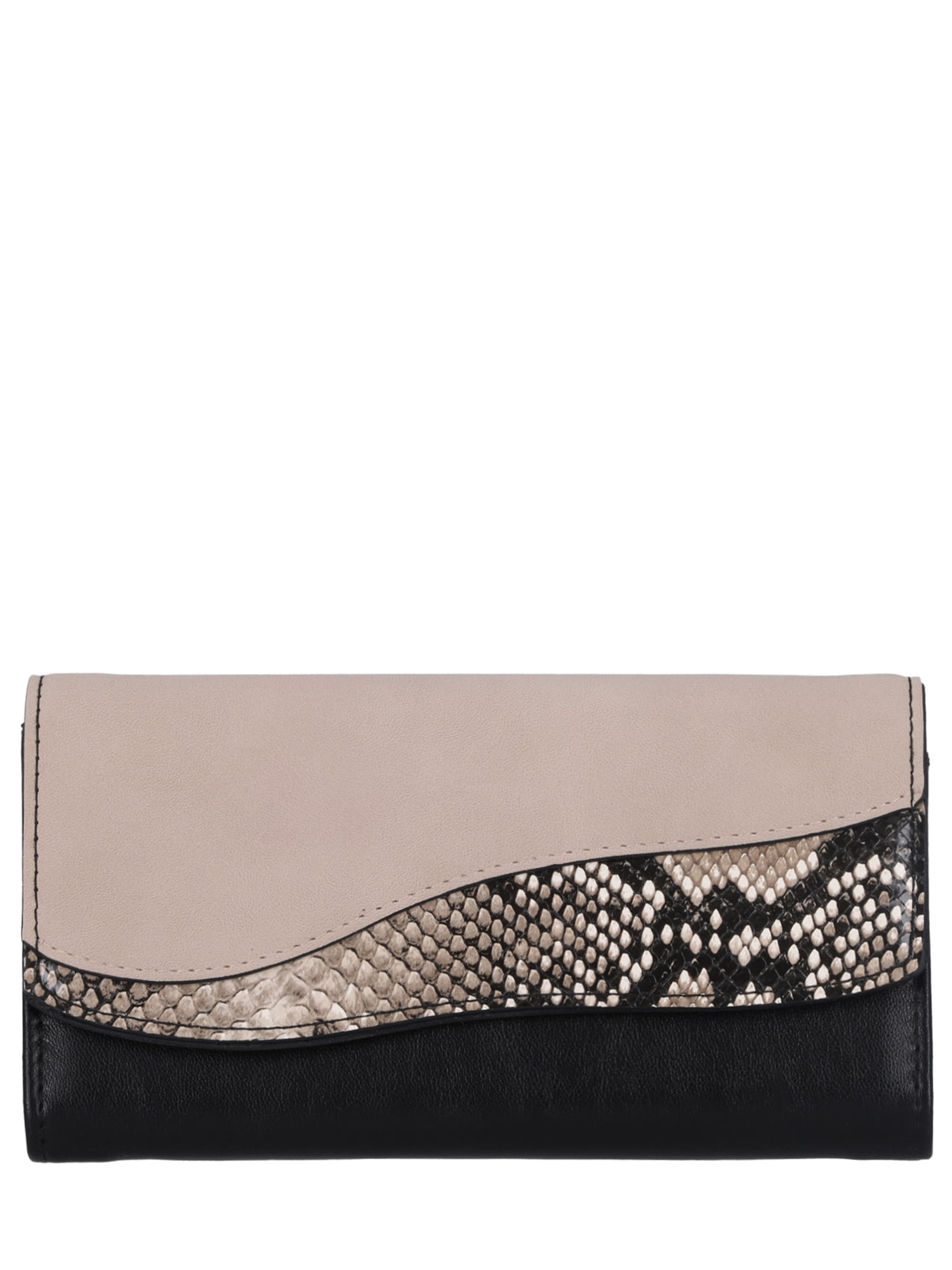 Time and Tru Women's Piper Clutch Wallet Vinyl Multi Snake