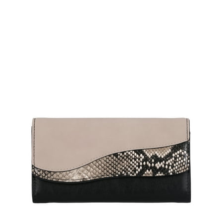 Time and Tru Women's Piper Clutch Wallet Vinyl Multi Snake
