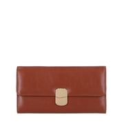 Time and Tru Women's Piper Clutch Wallet, Solid Cognac