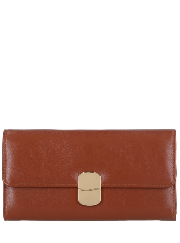 Women's Piper Clutch Wallet, Solid Cognac