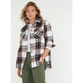 Time and Tru Women's Plaid Button Down Shacket, Sizes XSXXXL