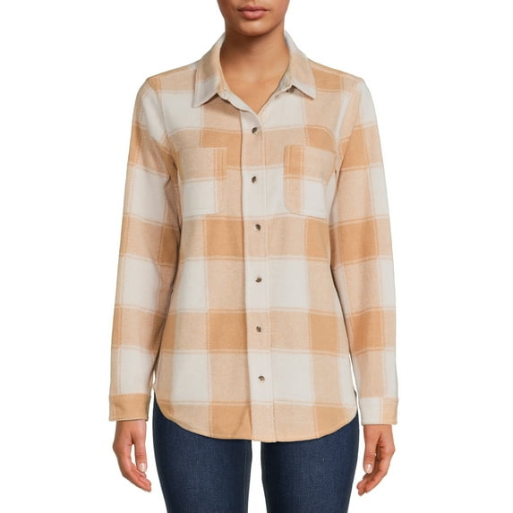 Time and Tru Women's Plaid Button Down Shirt