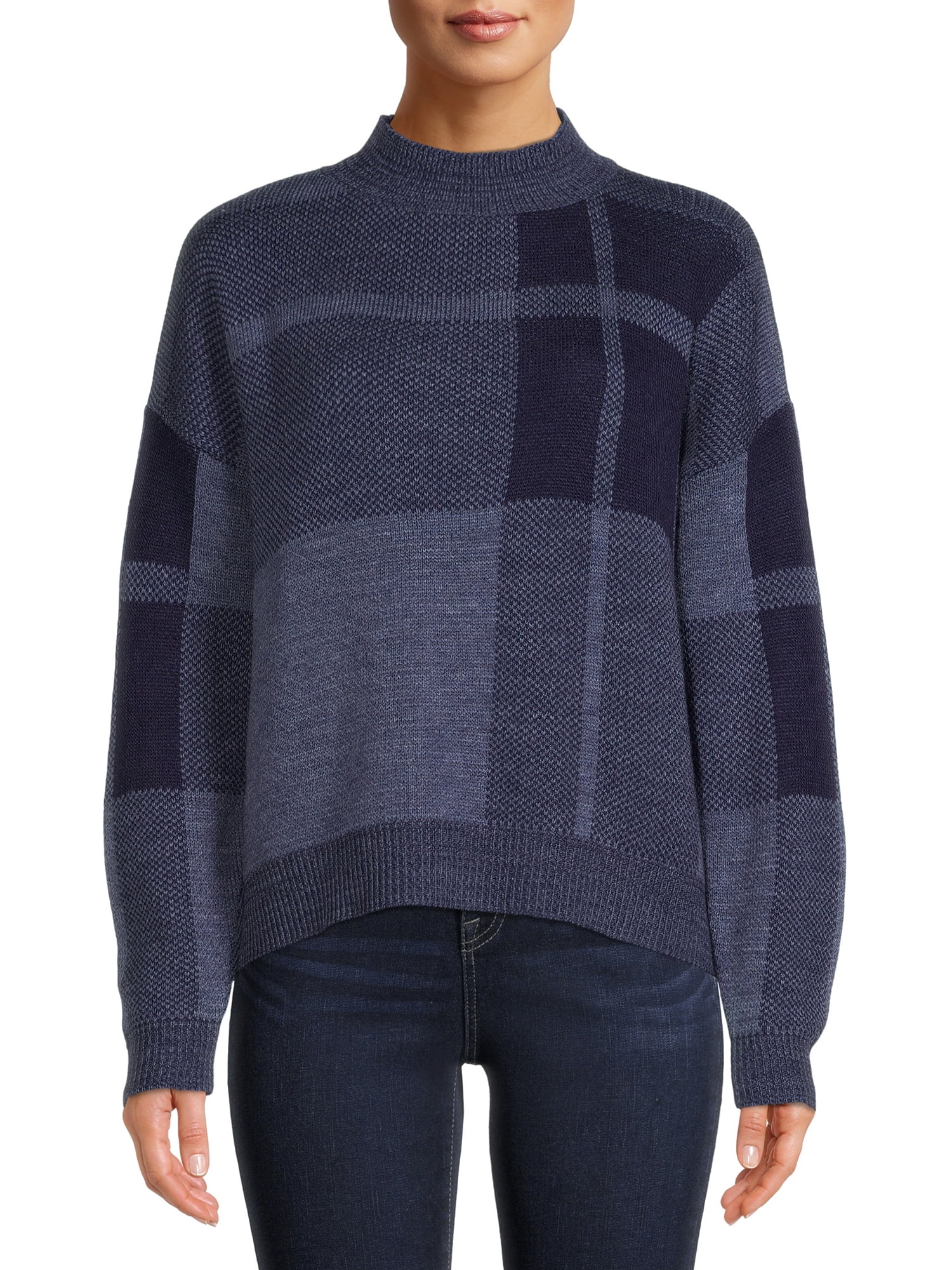 Vince plaid crew neck sweater top