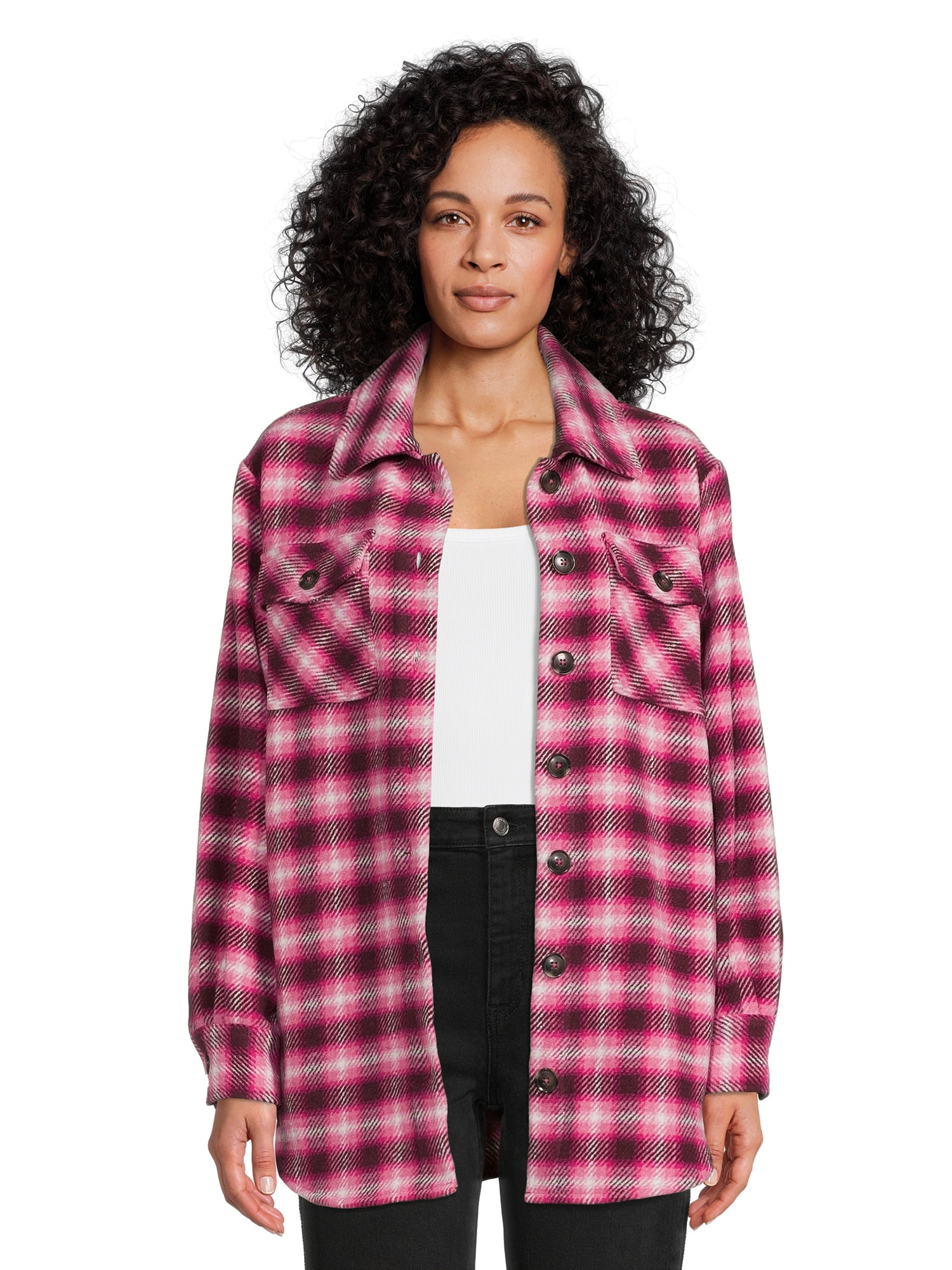 Time and Tru Women's Plaid Shacket